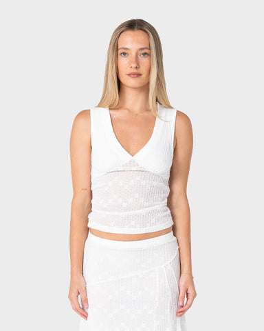 ROMA LOW V LACE TOP