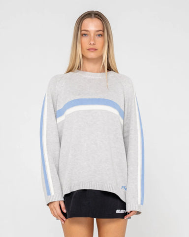 Rusty White Lines Crew Neck Knit