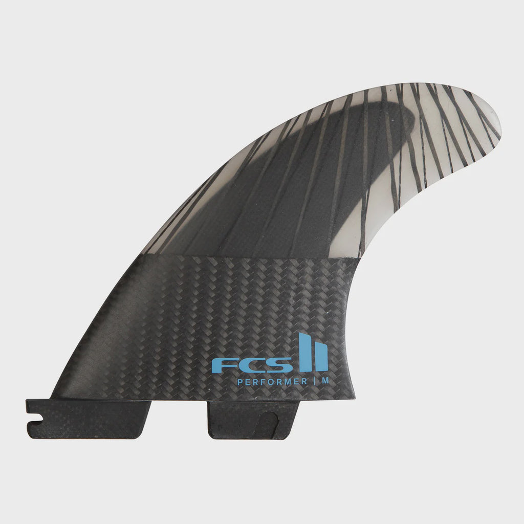 FCS II Performer PC Carbon Large Tranquil Blue Tri Retail Fins