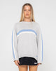 Rusty White Lines Crew Neck Knit