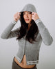 Rusty Devil Girl Knitted Zip Through Hood