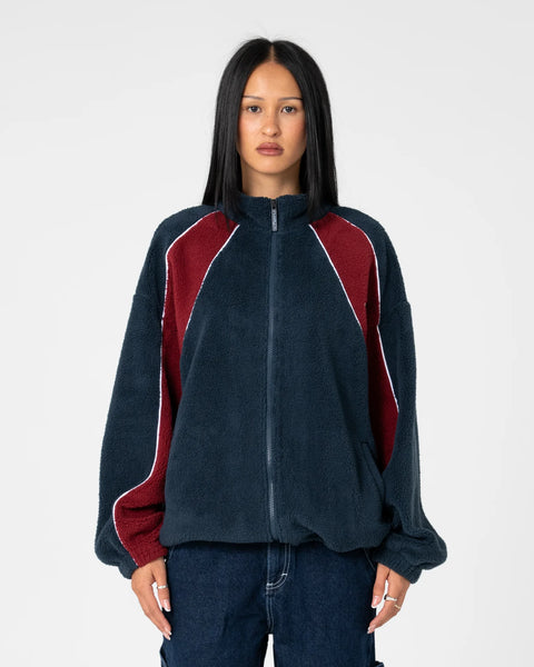 Rusty Two Tides Zip Through Sherpa Fleece