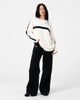 Rusty White Lines LS Crew Knit