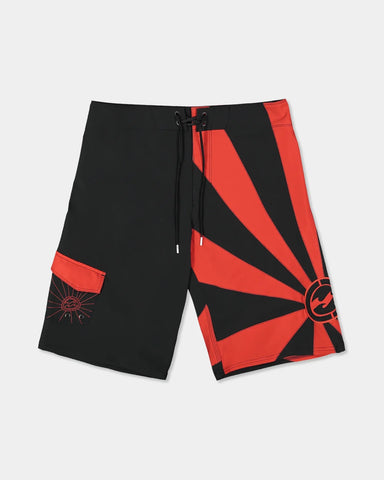 Mens A.I. Rising Sun Pro 22" Boardshorts Black/Red