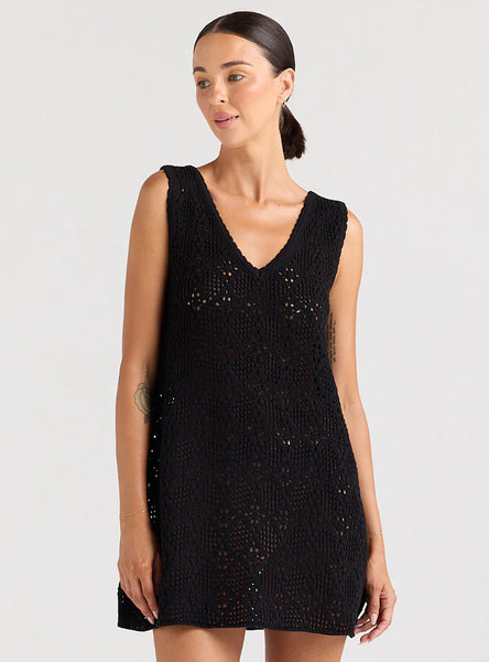 Poolside Paradiso Messina V Knit Dress - Black
