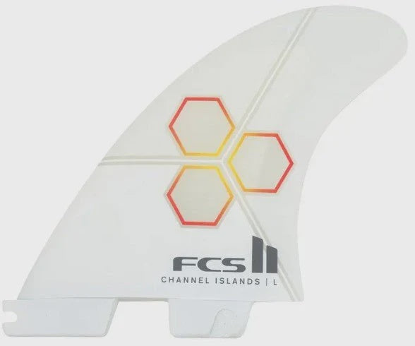 FCS II CI PC Large White/Flame Tri Retail Fins