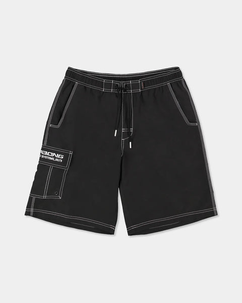 Mens Throw On 22" Boardshorts - Black