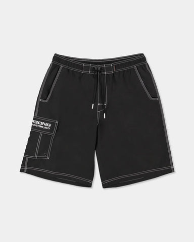 Mens Throw On 22" Boardshorts - Black